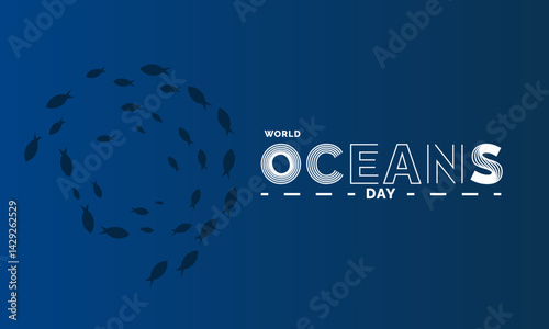 World Oceans Day. holiday concept, Perfect for background, banners, cards, posters, and  social media design with text inscription and classic color for a professional look

