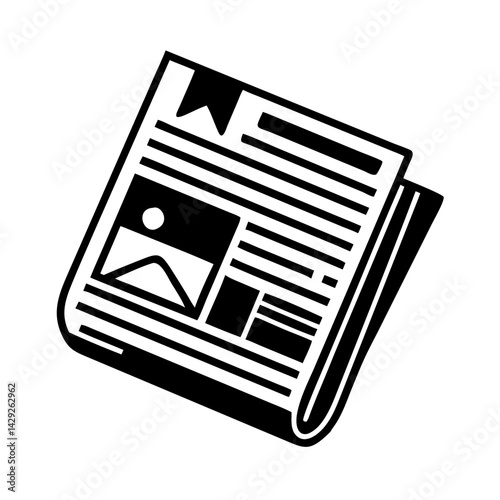 newspaper icon, newspaper silhouette vector illustration-Editable Vector Art of newspaper,newspaper vector