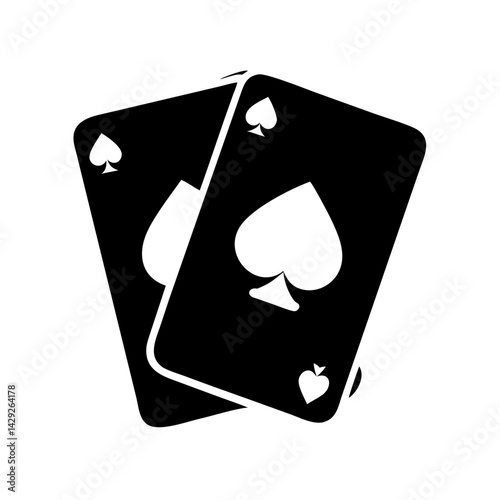 playing cards icon, playing cards silhouette vector illustration-Editable Vector Art of playing cards,playing cards vector