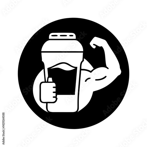 protein shake icon, protein shake silhouette vector illustration-Editable Vector Art of protein shake,protein shake vector