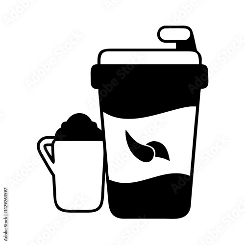 protein shake icon, protein shake silhouette vector illustration-Editable Vector Art of protein shake,protein shake vector