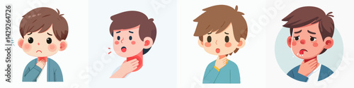 set vector boy sore throat