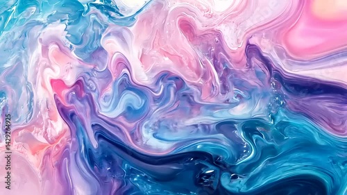 Wallpaper Mural Colorful Abstract Swirling Patterns in Blue and Pink Torontodigital.ca