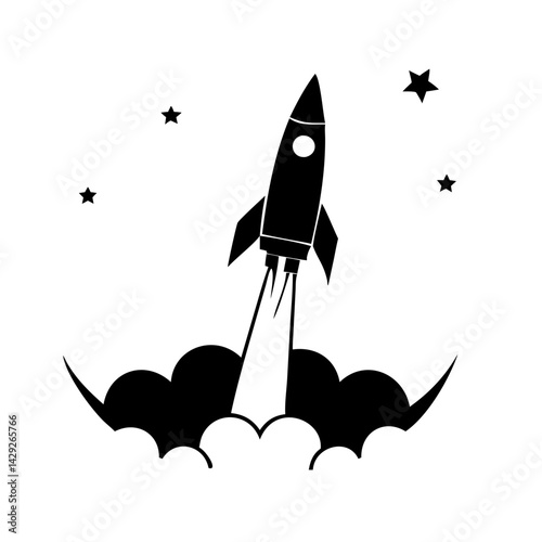 rocket launch icon, rocket launch silhouette vector illustration-Editable Vector Art of rocket launch,rocket launch vector