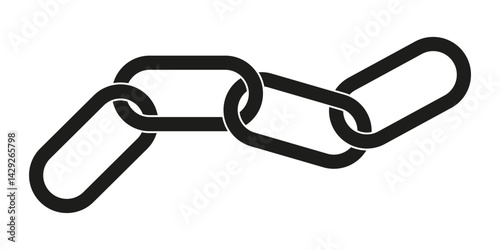 Silhouette of the chain link. Metal chain. Chain bundle. EPS 10 vector illustrations