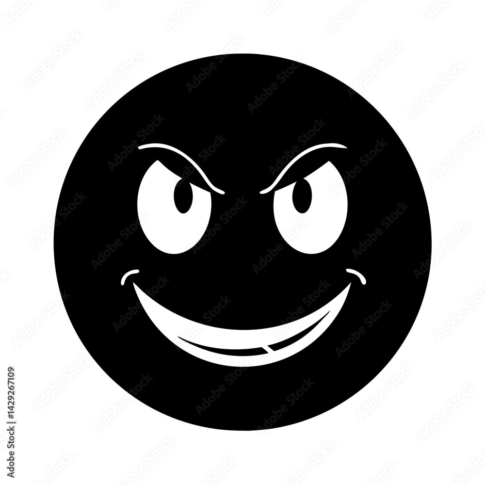 Fototapeta premium smile face icon, smile face silhouette vector illustration-Editable Vector Art of smile face,smile face vector