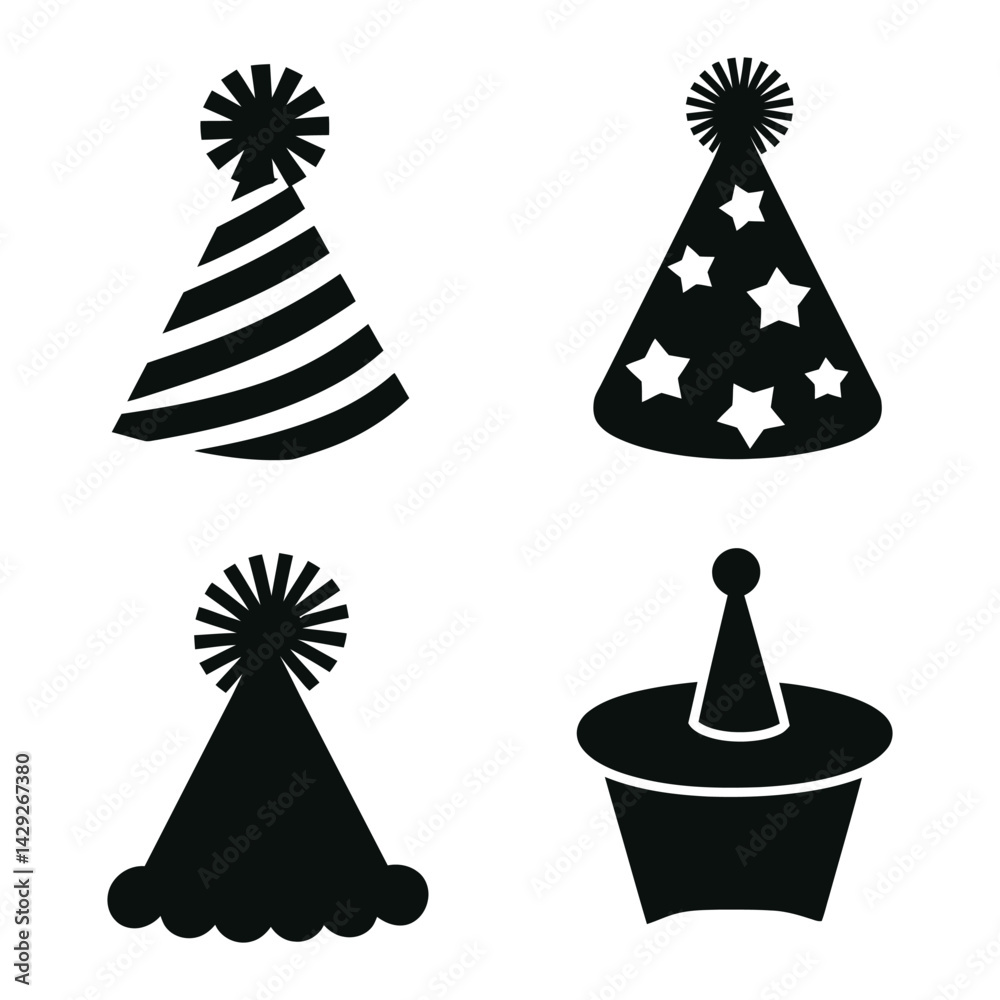 Party Hat Set Bundle Silhouette Vector
Party Hat Set Bundle Silhouette Vector