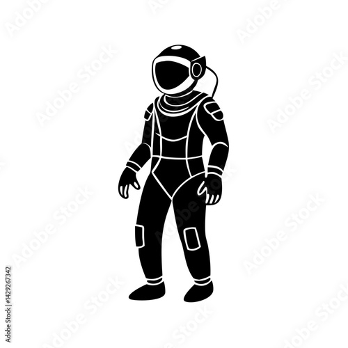 space suit icon, space suit silhouette vector illustration-Editable Vector Art of space suit,space suit vector