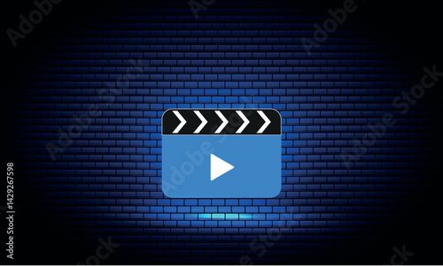 Colorful Multimedia icon. Play button sign.