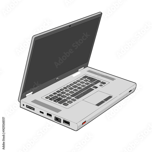 Laptop mock up with transparent screen