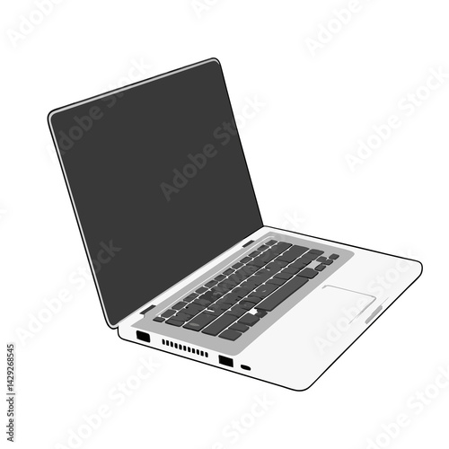 Laptop mock up with transparent screen