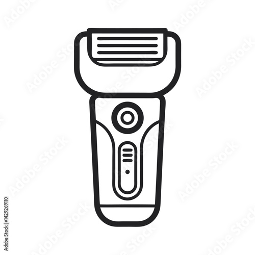 Electric Razor Device Outline Vector