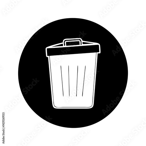trash bin icon, trash bin silhouette vector illustration-Editable Vector Art of trash bin,trash bin vector