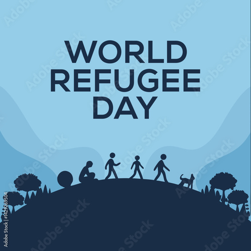 World Refugee Day Banner poster Design Vector Template