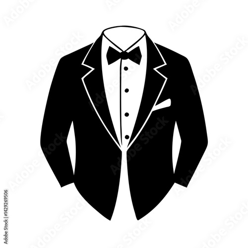 tuxedo icon, tuxedo silhouette vector illustration-Editable Vector Art of tuxedo,tuxedo vector