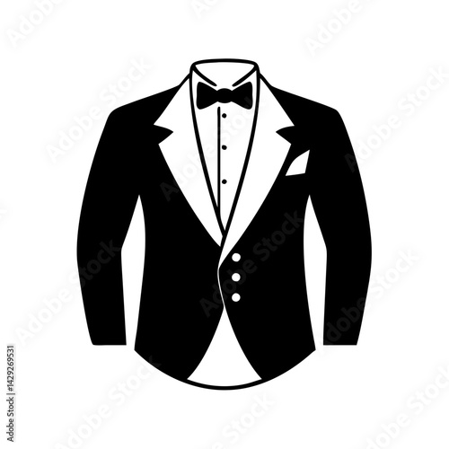 tuxedo icon, tuxedo silhouette vector illustration-Editable Vector Art of tuxedo,tuxedo vector