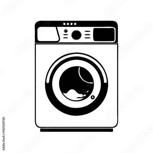 washing machine icon, washing machine silhouette vector illustration-Editable Vector Art of washing machine,washing machine vector