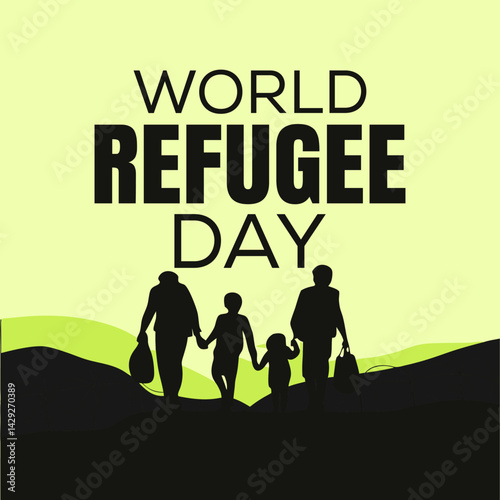 World Refugee Day Banner poster Design Vector Template
