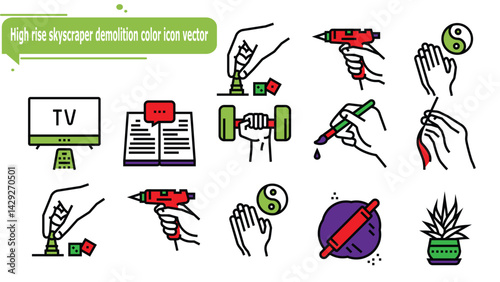 Hobby leisure time collection icon vector