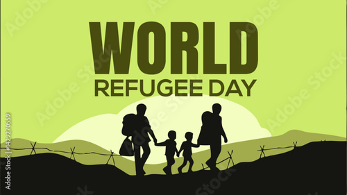 World Refugee Day Banner poster Design Vector Template