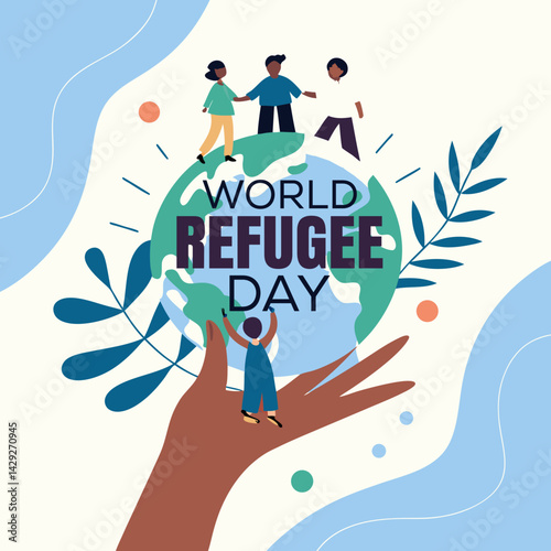 World Refugee Day Banner poster Design Vector Template