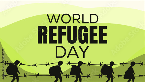 World Refugee Day Banner poster Design Vector Template