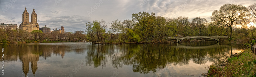 Bow bridge in early spring