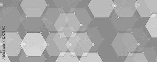 Abstract background made of glass cubes, Abstract minimal geometric white, gray light background design. Geometric shapes and hexagon pattern background for medicine, chemistry, science vector design 