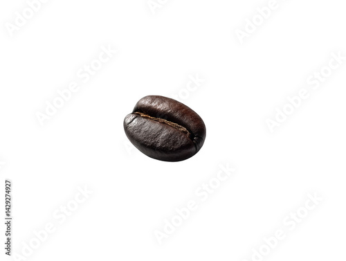 A single coffee bean close up 	isolated over png transparent background	