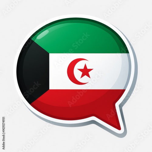 Kuwaiti flag Speech Bubble