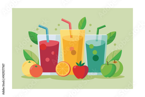 cocktail with fruits and berries
