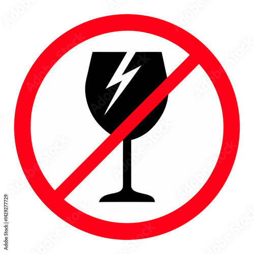 Do Not Handle With Care Prohibition Sign Fragile Goods Forbidden Symbol