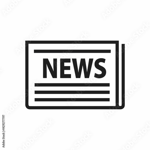 Minimalistic Vector Illustration Of A Newspaper Icon With News Headlines