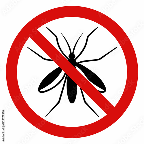 No Mosquitoes Allowed Sign Vector Graphic Pest Control Prevention Symbol