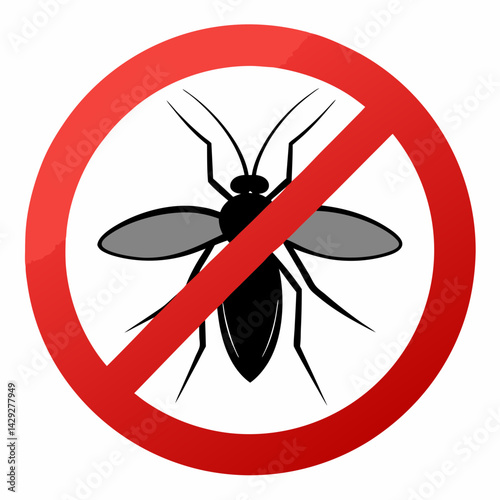 No Mosquito Icon Mosquito Prevention Insect Control Vector Illustration Isolated