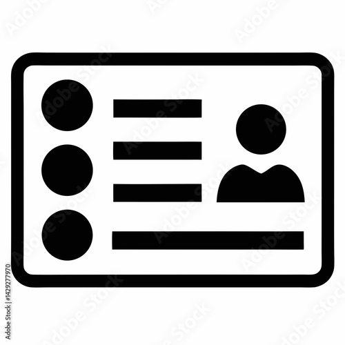 Id Card Icon Identity Card Information And Profile Vector Graphic Symbol