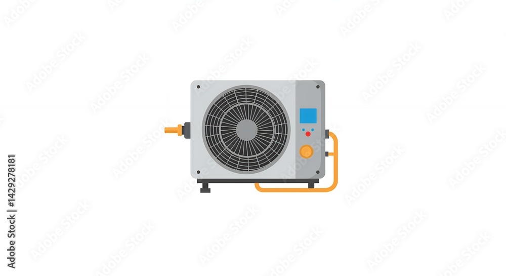 Modern heat pump unit illustration Modern heat pump unit illustration