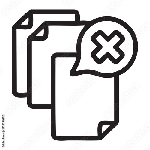 incompetent line icon
