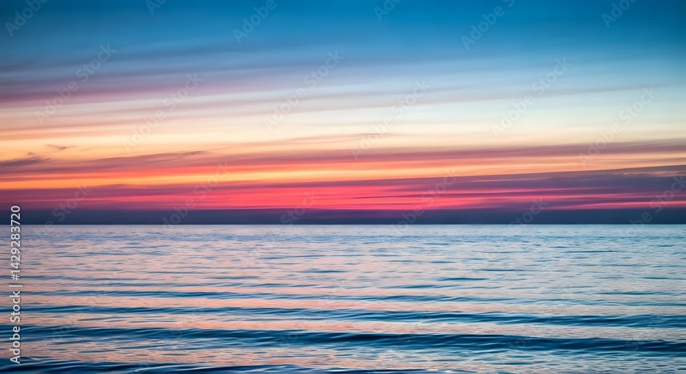 Fototapeta premium Ocean horizon glowing with vibrant colors.jpg