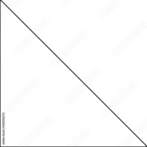 White right-angled triangle with black outline and clear 90-degree angle, commonly used in geometry, math diagrams, and educational visuals