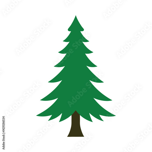 Green spruce tree graphic evergreen forest element pine tree isolated simple design