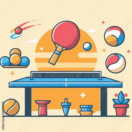 racket, ball, game, sport, table, tennis, play, activity, ping-pong, match, competition, indoor, table tennis, paddle, championship, ping pong, leisure, action, background, tournament, equipment, vect