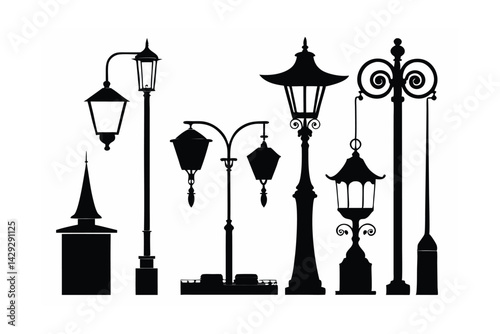street lamp vector illustration