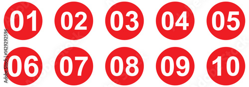 Numbers set icons isolated on white background.