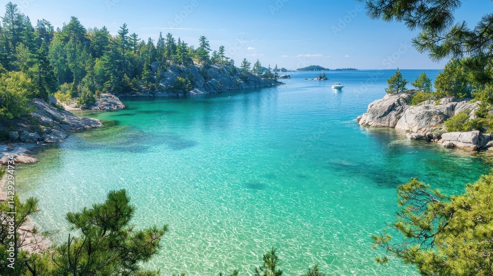 Fototapeta premium Exploring the emerald waters of lake superior's northern shores in ontario, canada