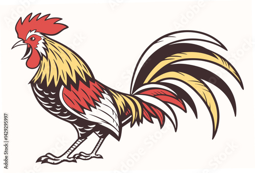 rooster isolated on white background