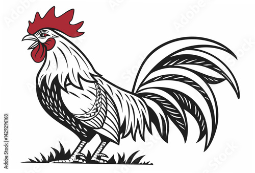 rooster isolated on white background