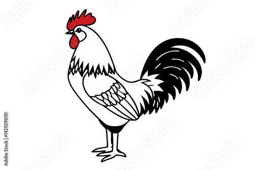 rooster isolated on white background