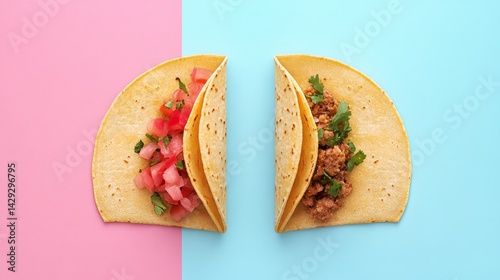 Delicious Tacos on a Pastel Background