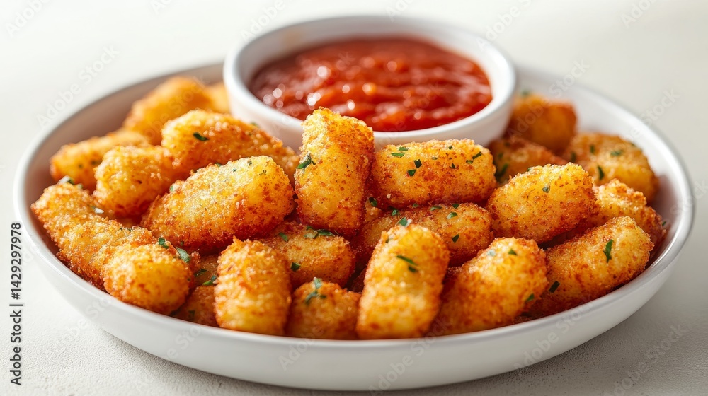 Crispy Potato Tots with Marinara Sauce: A Delicious Snack Crispy Potato Tots with Marinara Sauce: A Delicious Snack